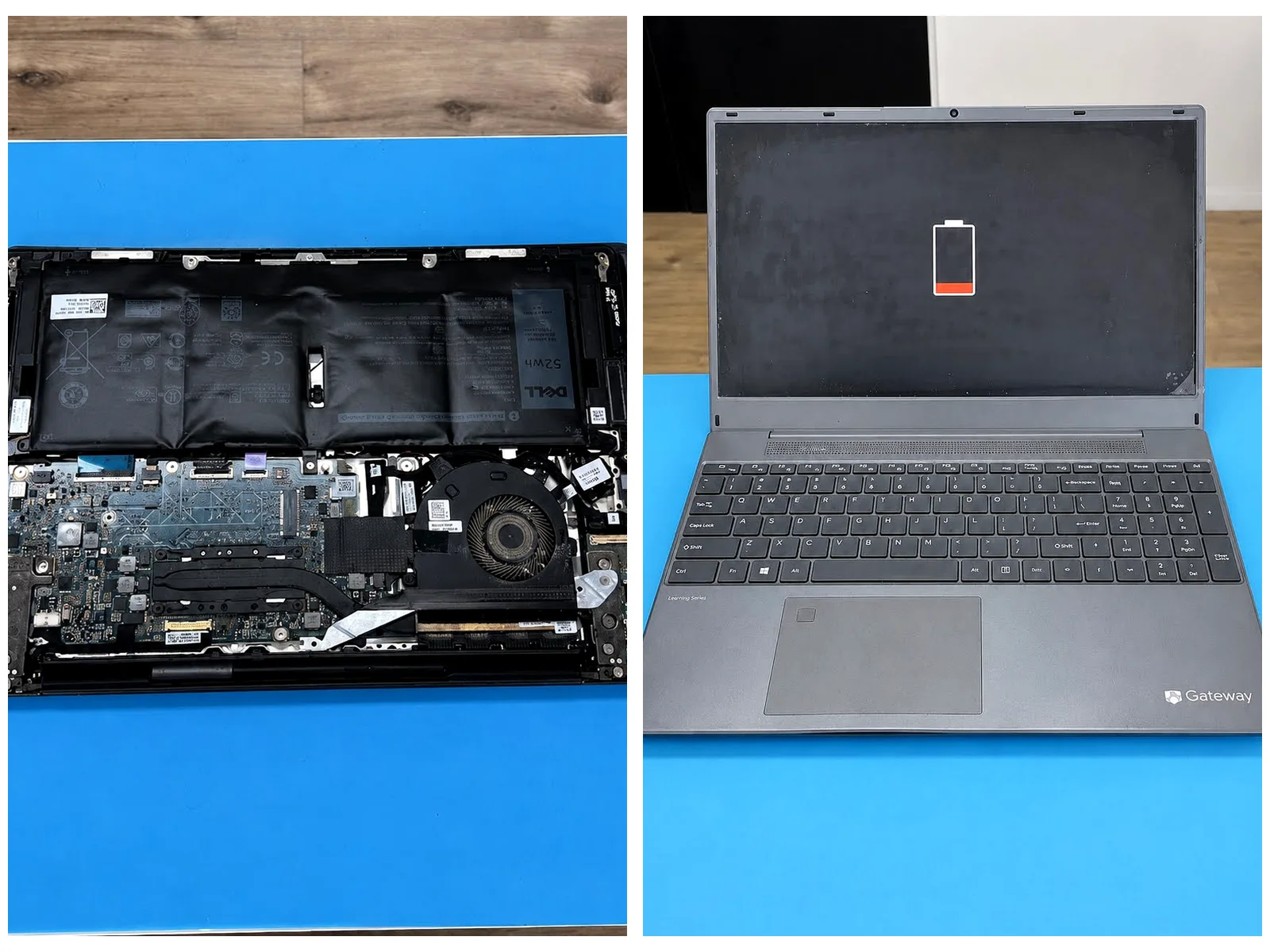 Dos casos reales de carga: batería interna hinchada y notebook sin alimentación suficiente