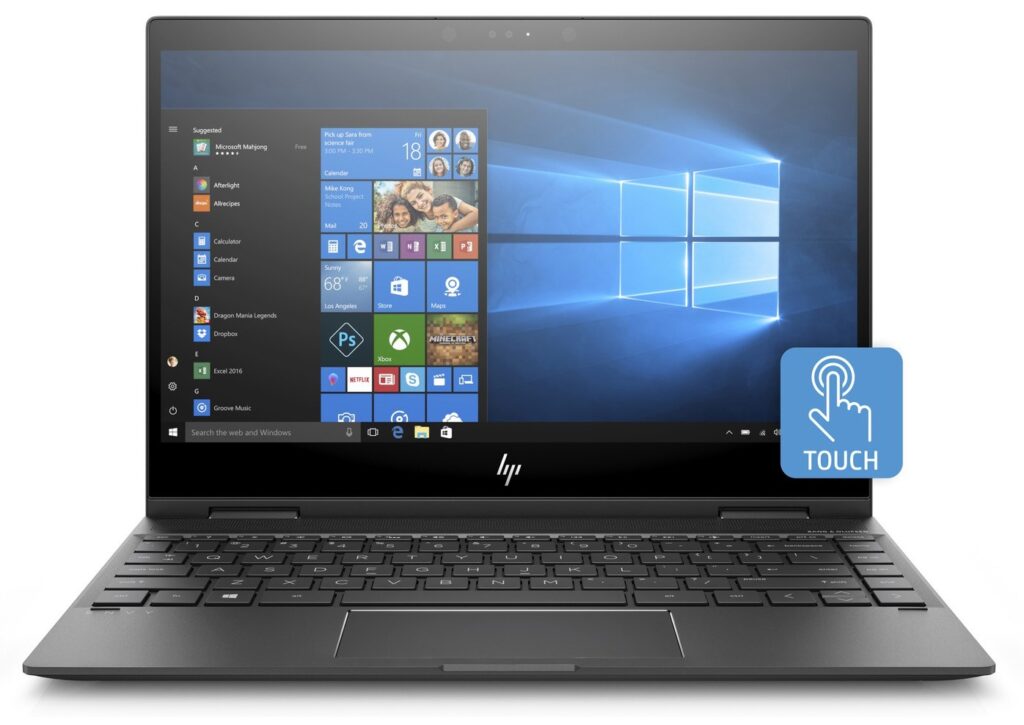 Vista exterior de una HP Envy x360 13-ag0000 convertible