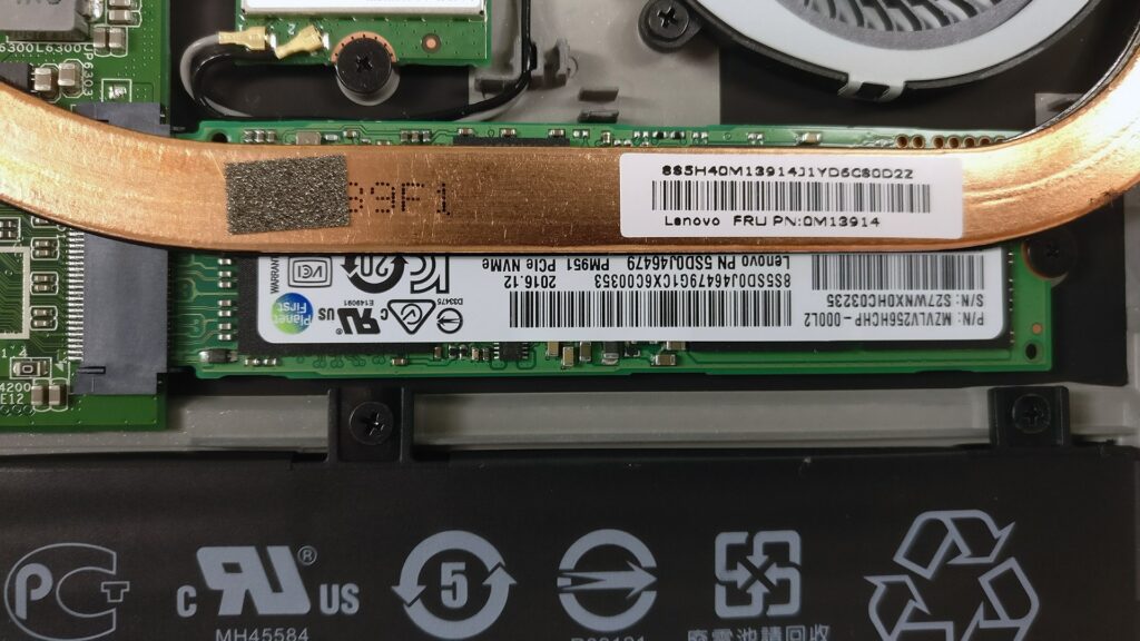 SSD y disipación de Lenovo IdeaPad Miix 510