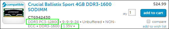 Opciones de memoria RAM para actualizar notebook