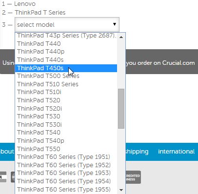 Selección de modelo para memoria RAM compatible