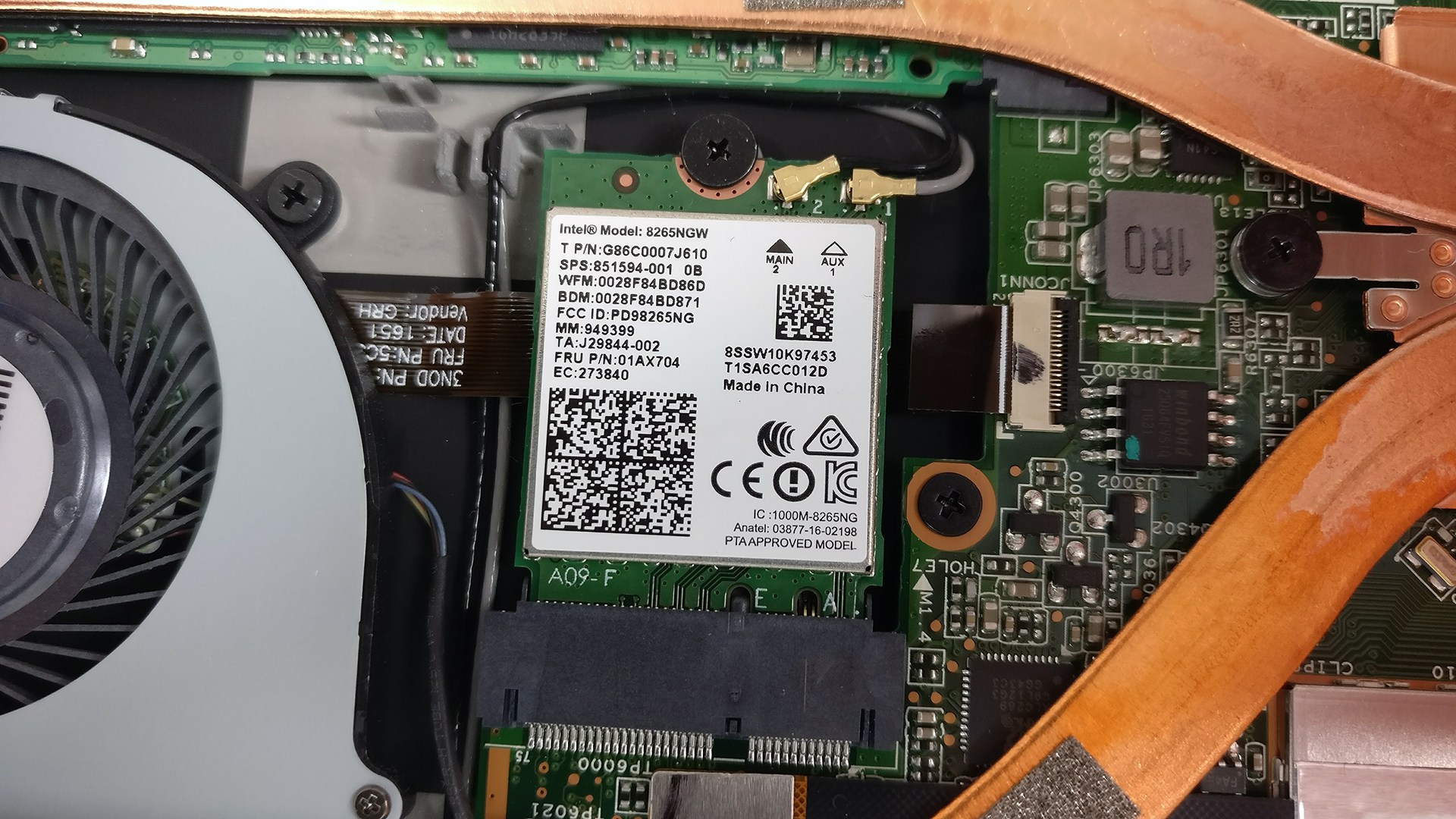 Tarjeta Wi-Fi de Lenovo Miix 510
