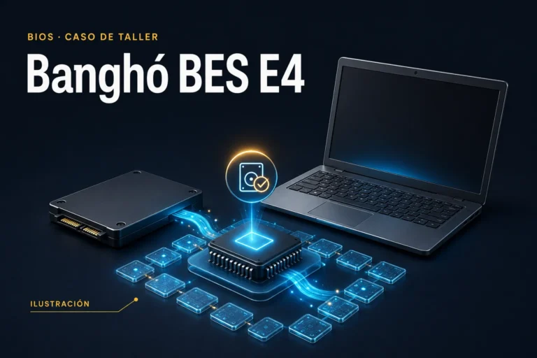 Ilustración conceptual para el caso: Banghó BES E4 no reconocía el disco: recuperación del funcionamiento