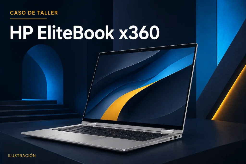 Ilustración conceptual para el caso: HP EliteBook x360 1040 G6 no encendía: revisión de BIOS y placa