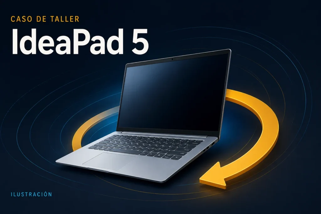 Ilustración conceptual para el caso: Lenovo IdeaPad 5: recuperó el arranque y volvió a fallar