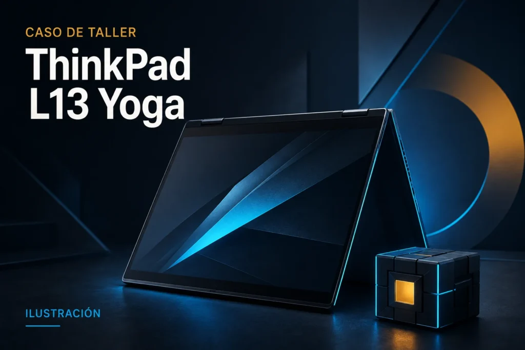 Ilustración conceptual para el caso: Lenovo L13 Yoga Gen 2 no encendía: diagnóstico de firmware y placa