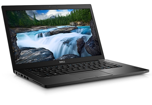 Dell Latitude 7480 abierta vista en tres cuartos